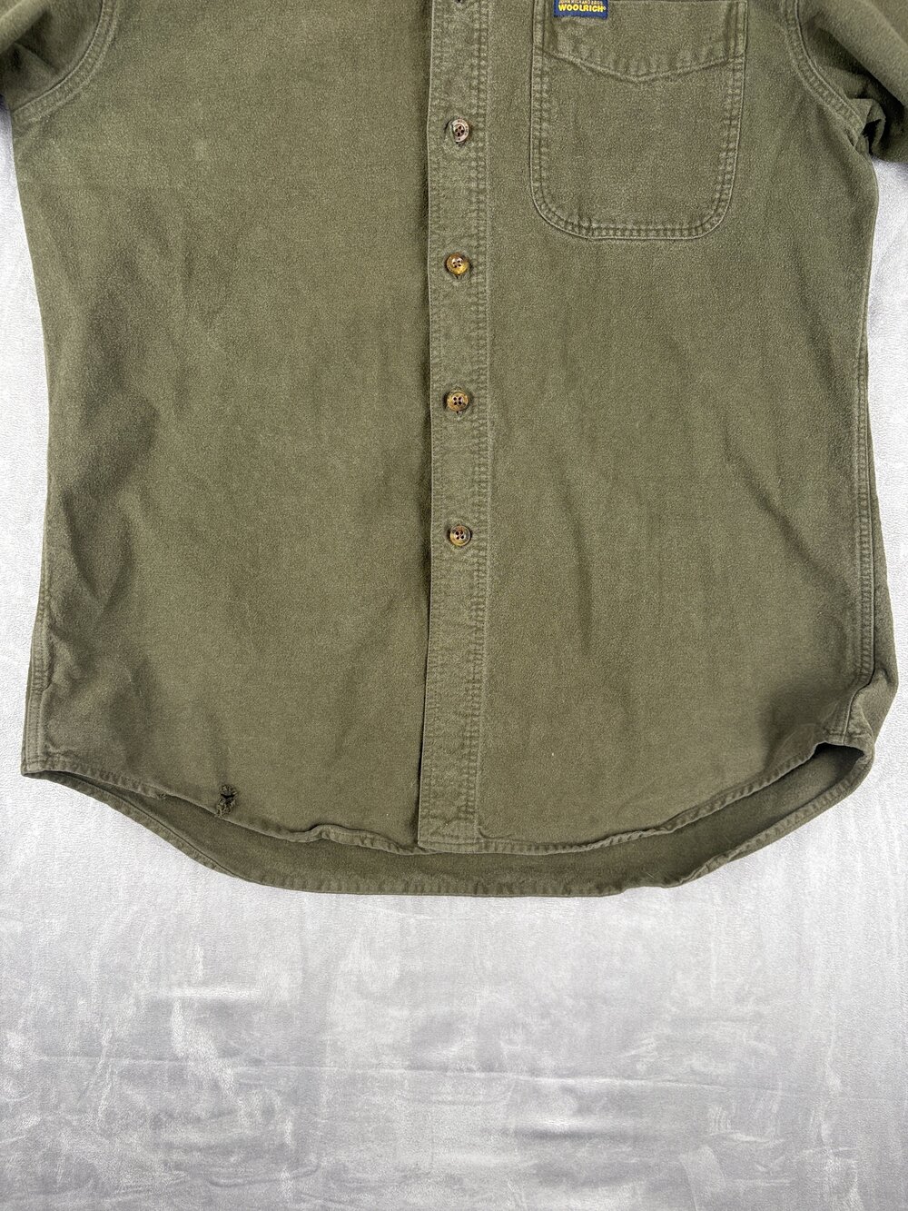 Woolrich Men's Olive Button-Down Shirt M - Picture 7 of 11
